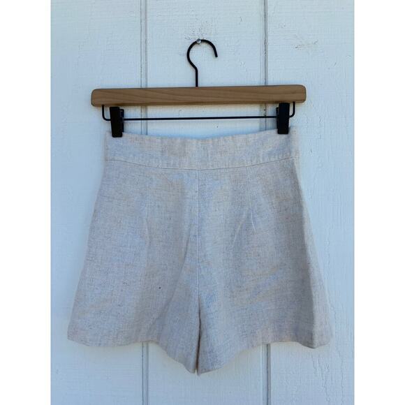 Joule Linen‎ Shorts, Oat Colored, Sailor Button Front, High Waisted, Girls Sz 7 - Picture 2 of 4